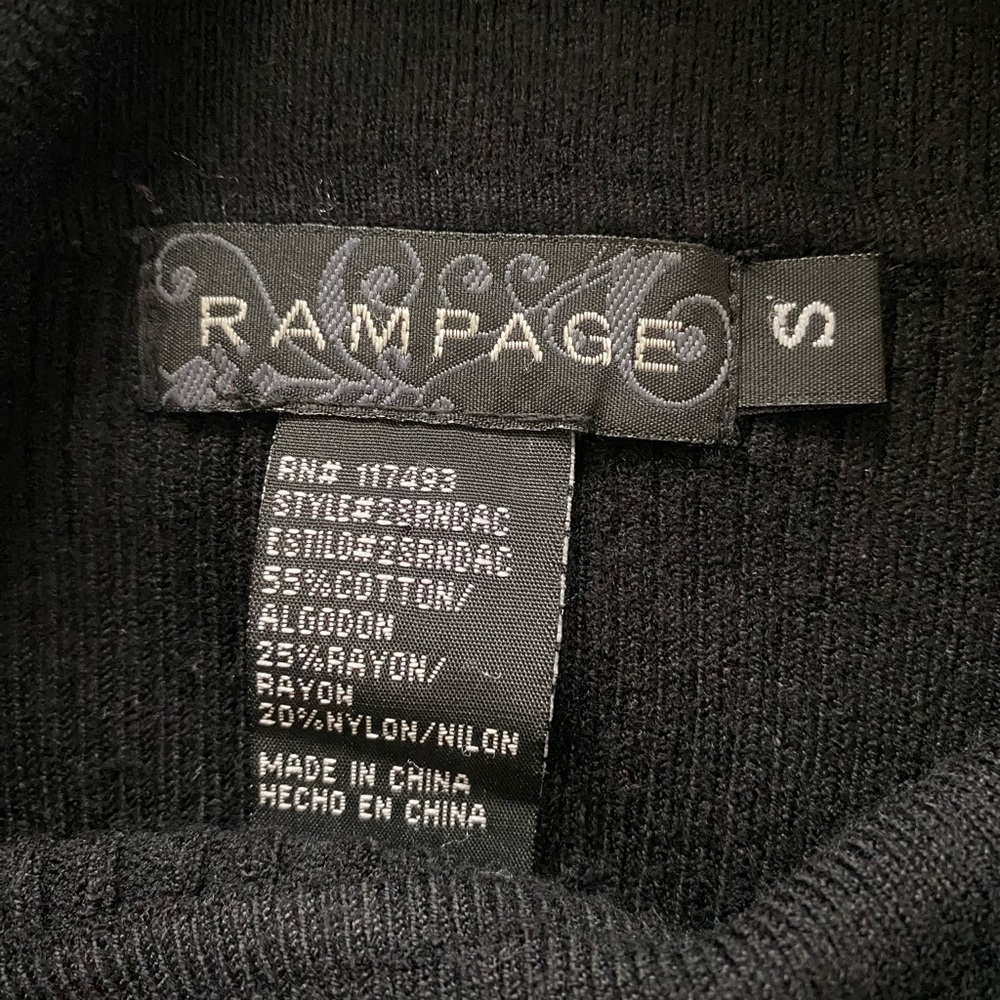 Rampage vintage 90s black ribbed sweater cowl turtleneck. - Picture 10 of 10